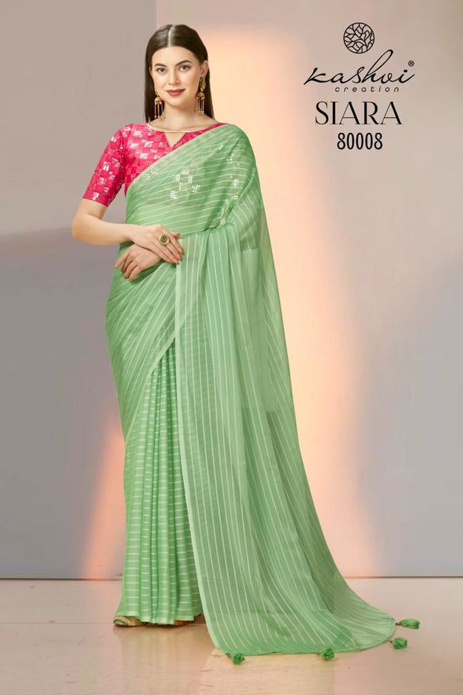 Siara 80001-80008 By Kashvi Plain Party Wear Sarees Catalog